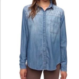 Staring at Stars Chambray Smocked Button Down